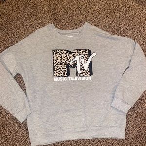 MTV cheetah print crew neck